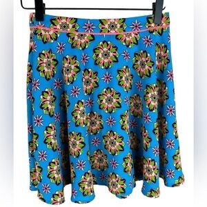 Flying Tomato Mini Skirt A Line Colorful Blue/Green/Neon Orange Floral skater S